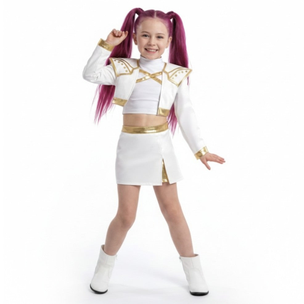 Costume da Cantante K-Pop Bianca Deluxe per bambina
