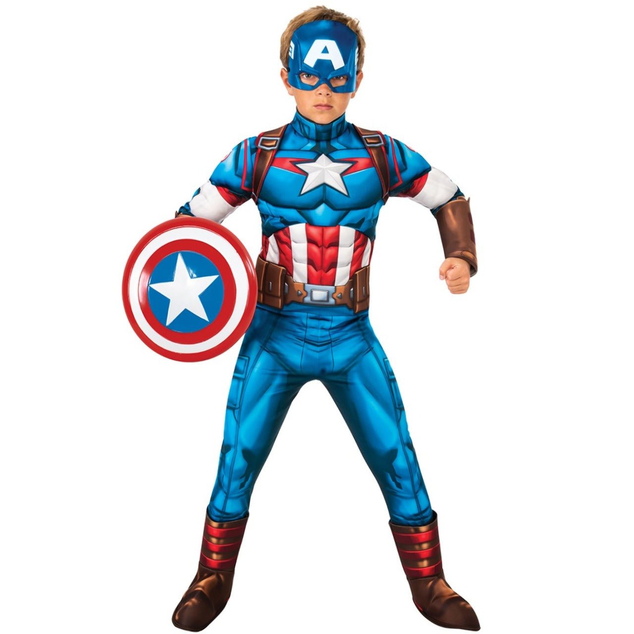 Costume Captain America™ Muscoloso Deluxe per bambino