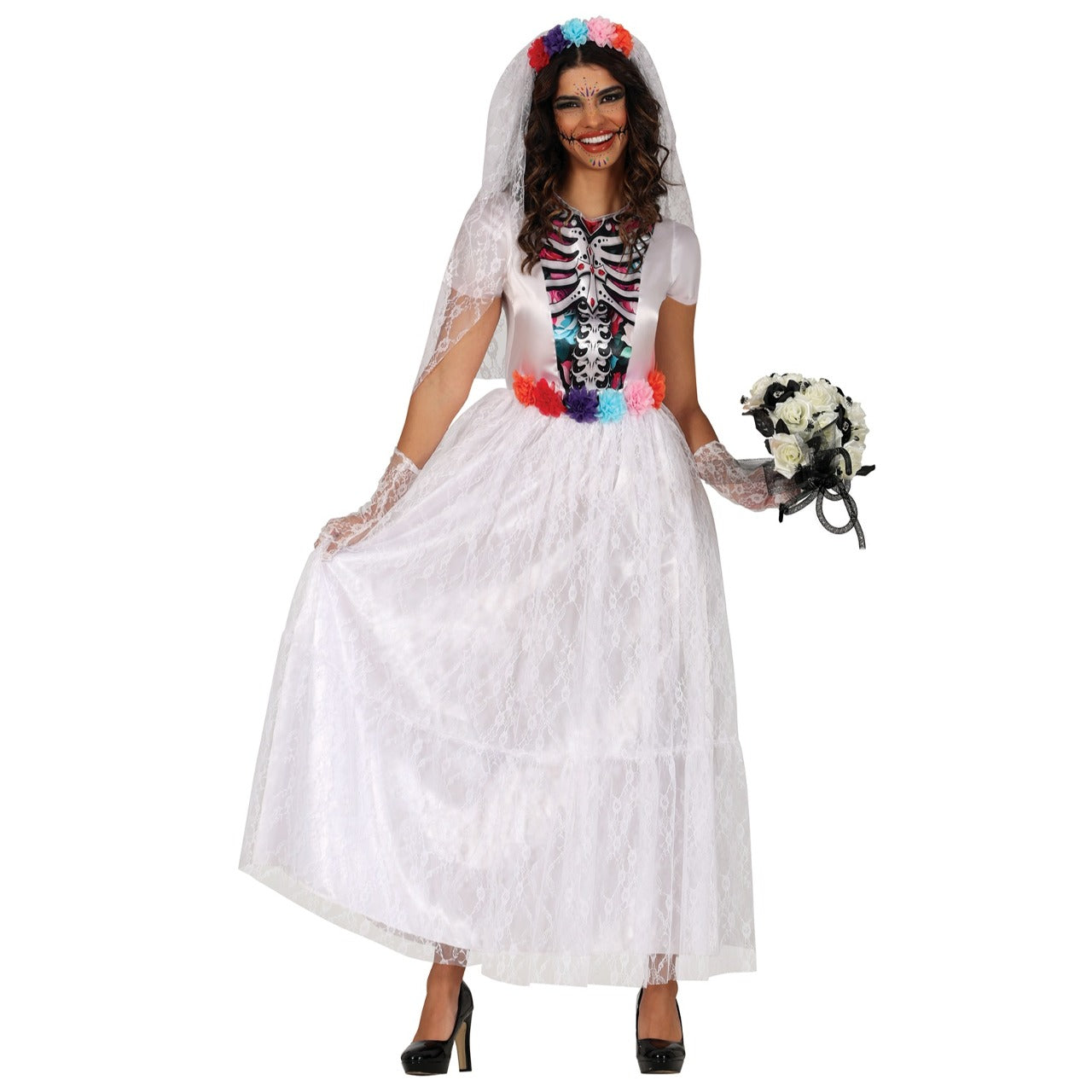 Costume da Catrina Sposa Bianca per donna