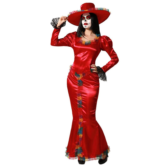 Costume da Catrina Rosso per donna