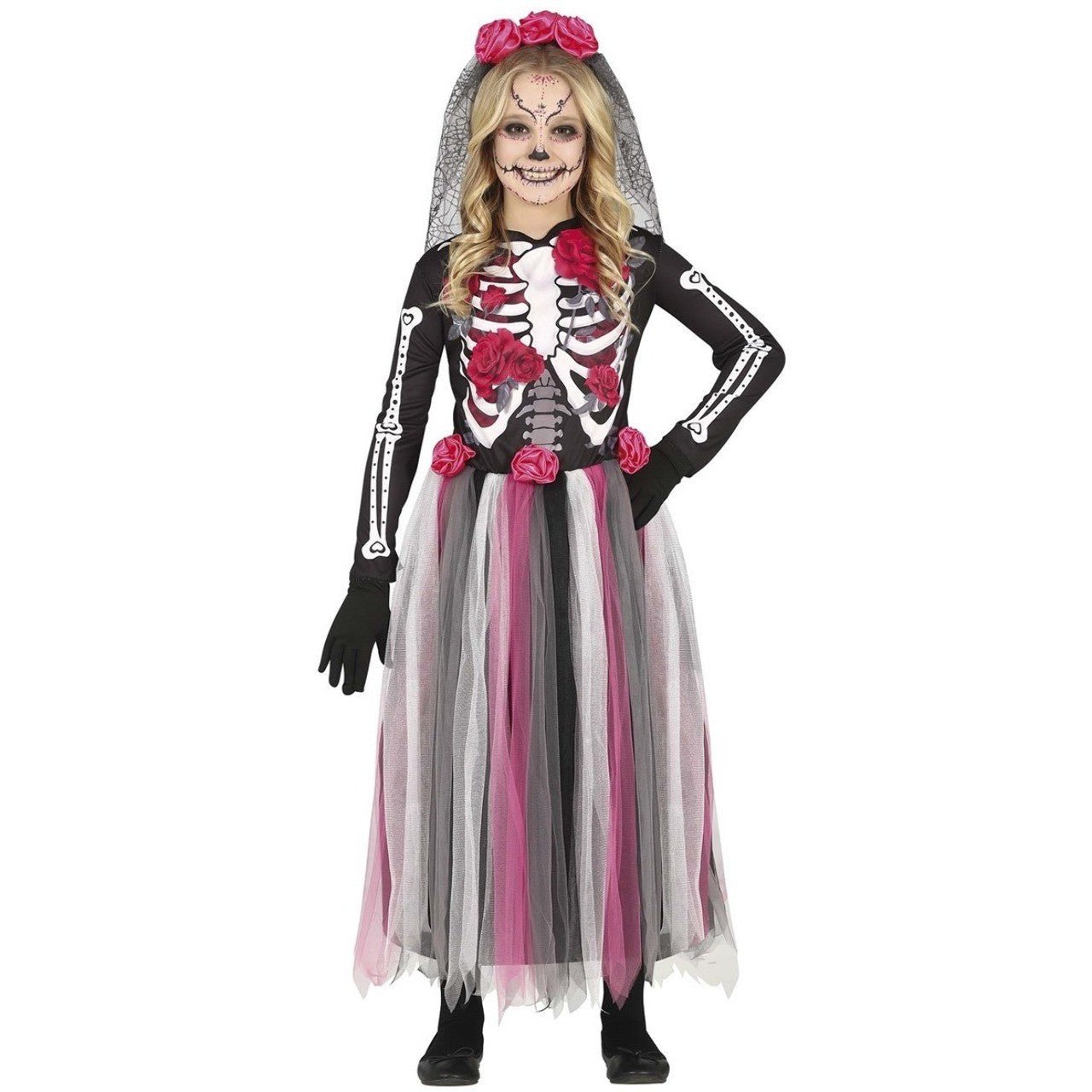 Costume da Catrina Rosa per bambina