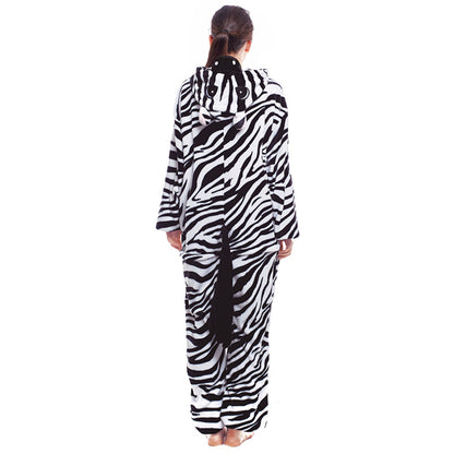 Costume da zebra con cappuccio per adulto