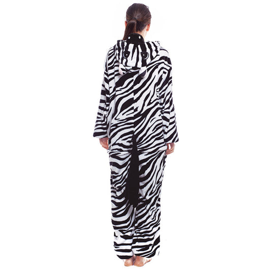 Costume da zebra con cappuccio per adulto