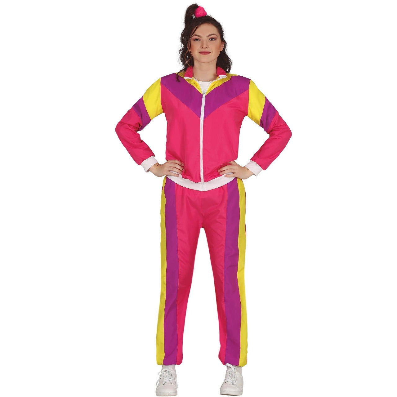 Costume da tuta rosa anni '80 per adolescenti