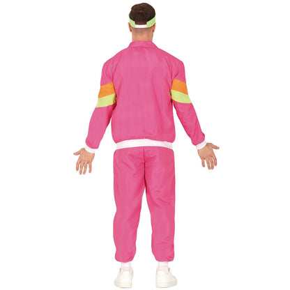 Costume da tuta rosa anni '80 per adulto