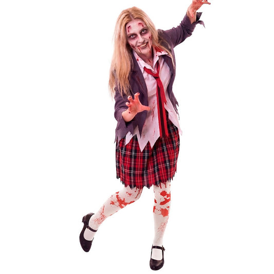 Costume da Scolara Zombie con Cravatta per donna