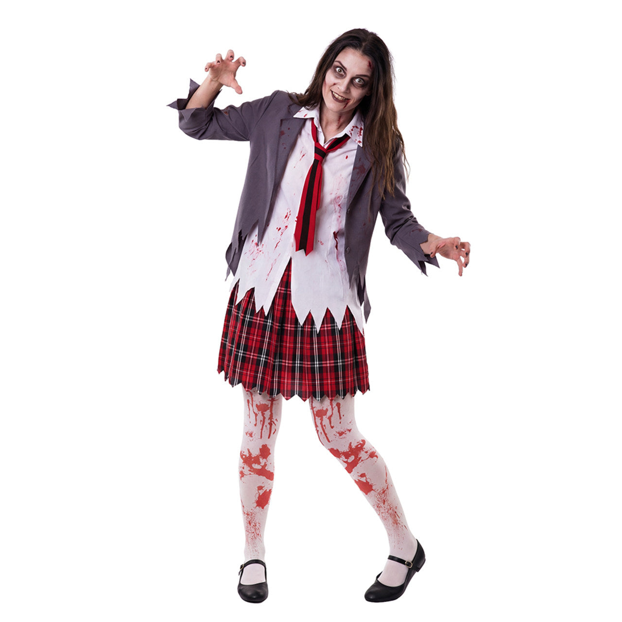 Costume da Scolara Zombie con Cravatta per donna