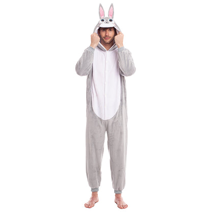 Costume da coniglio grigio per adulto