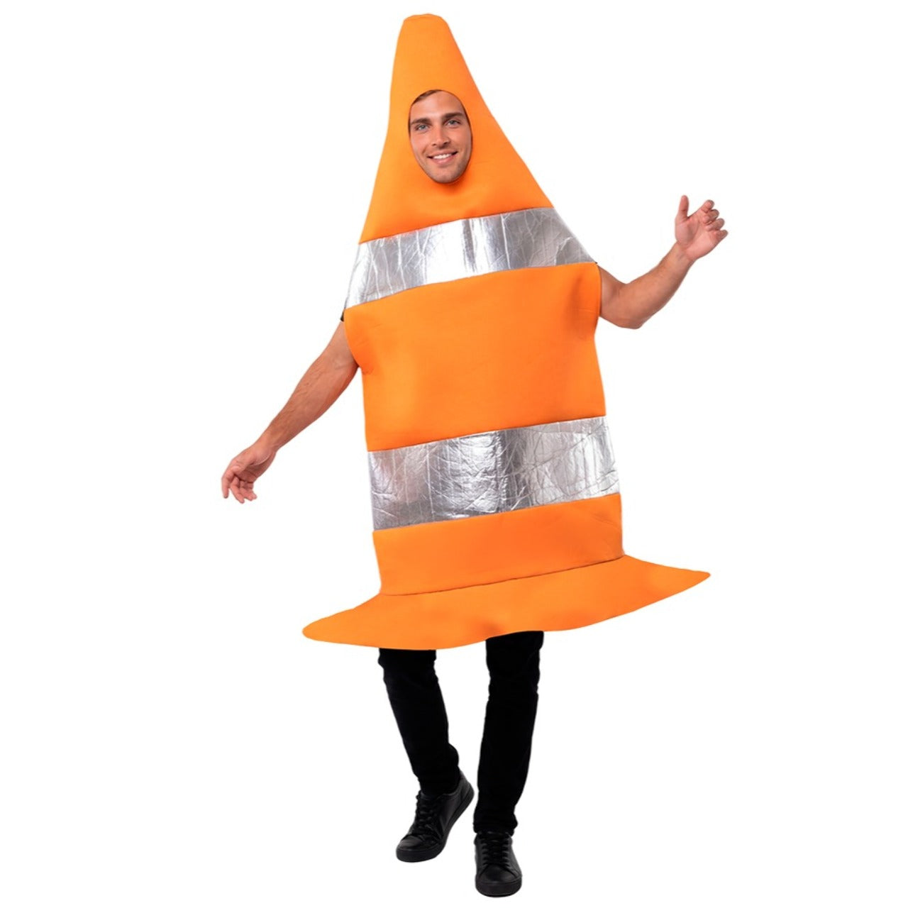 Costume da Cono del Traffico Arancione per adulto