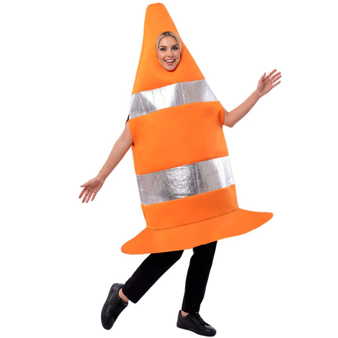 Costume da Cono del Traffico Arancione per adulto