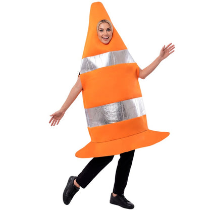 Costume da Cono del Traffico Arancione per adulto