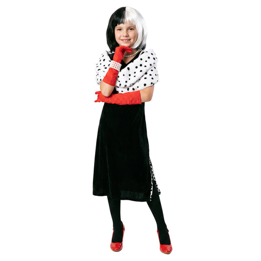 Costume da Crudelia dalmata per bambina