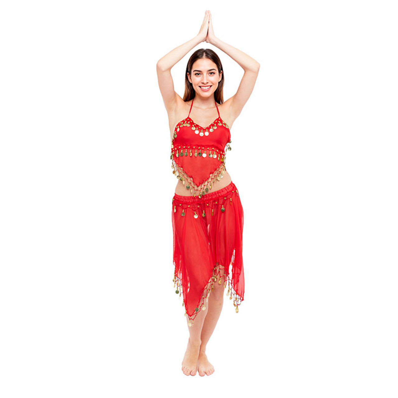 Costume da Danza del Ventre Gonna Rossa per donna