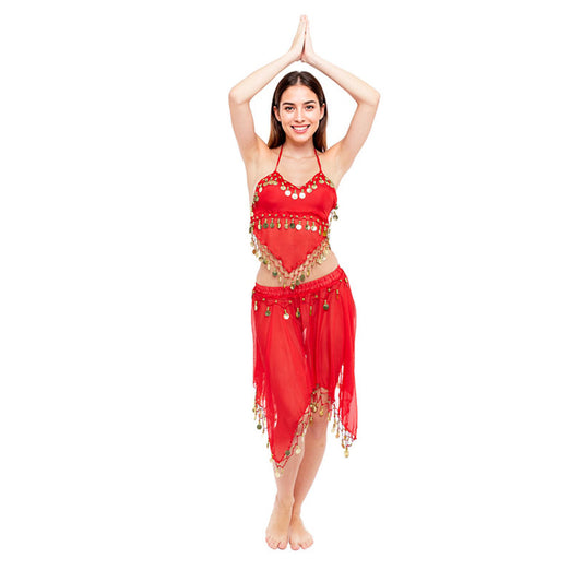 Costume da Danza del Ventre Gonna Rossa per donna
