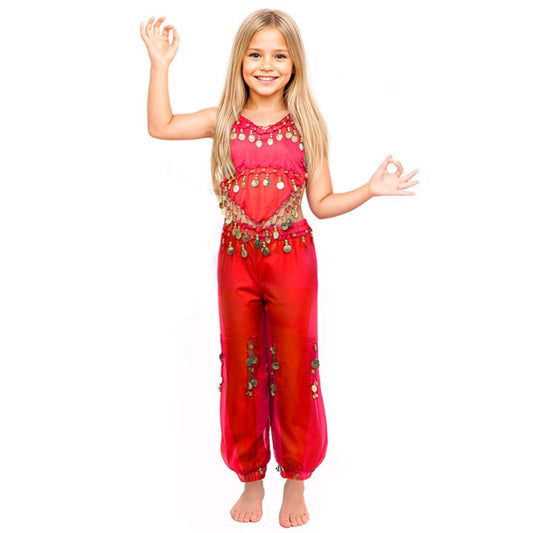 Costume da Danza del Ventre Rosso per bambina