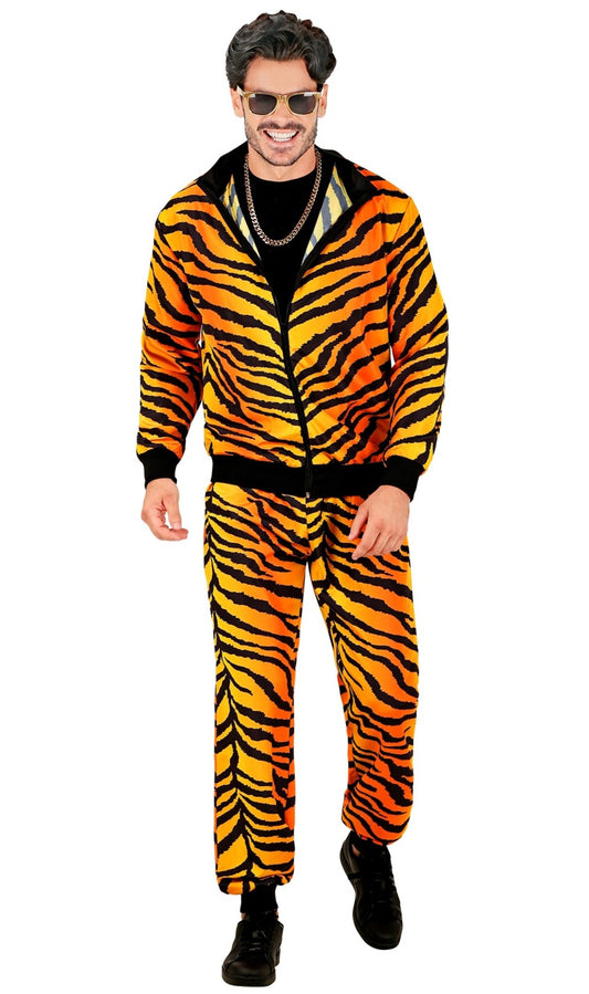 Costume da tuta tigrata anni '80 per adulto