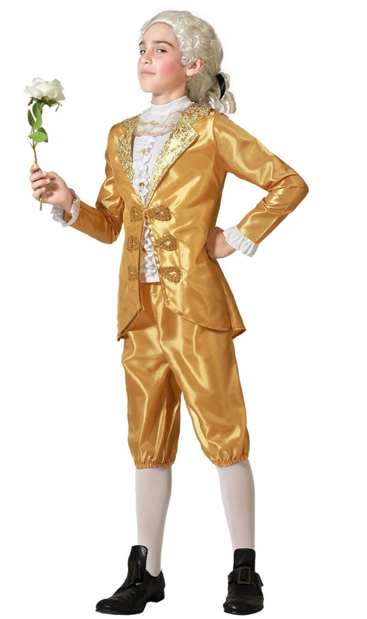 Costume da duca barocco dorato per bambino