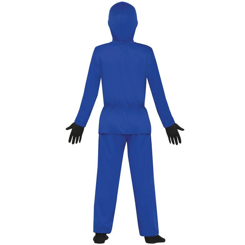 Kinder Kost&uuml;m Kombat Ninja In Blau Mit Waffenset - 158 Cm