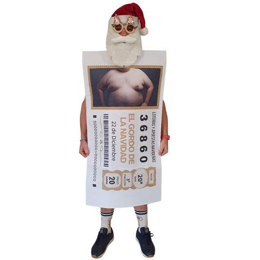 Costume da biglietto della lotteria di Natale per adulto