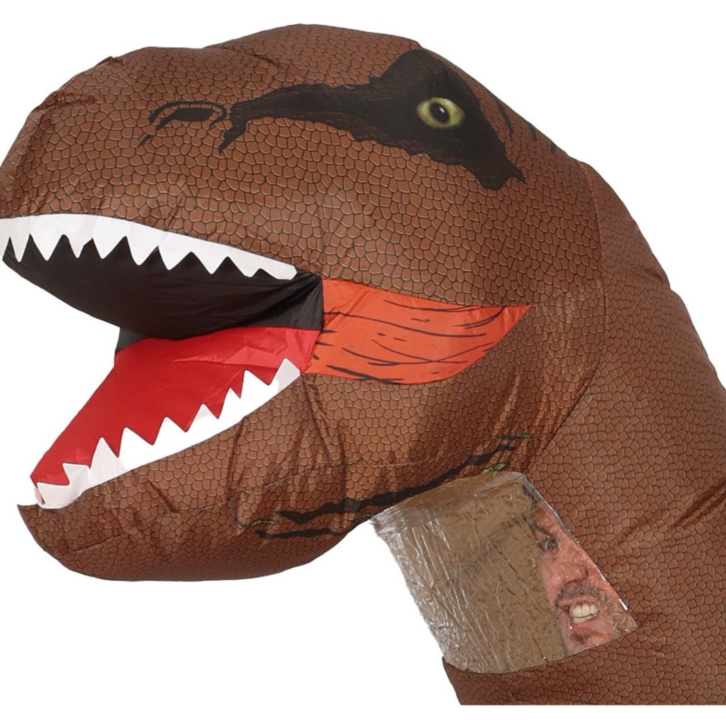 Costume gonfiabile da dinosauro T-Rex per adulto