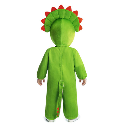 Costume da dinosauro triceratopo verde bebè