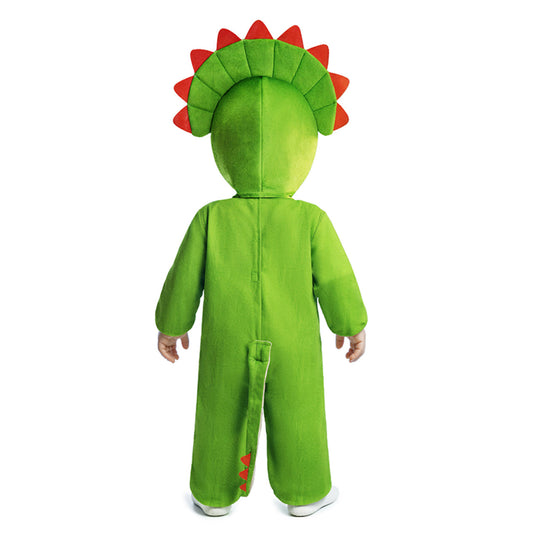 Costume da dinosauro triceratopo verde bebè