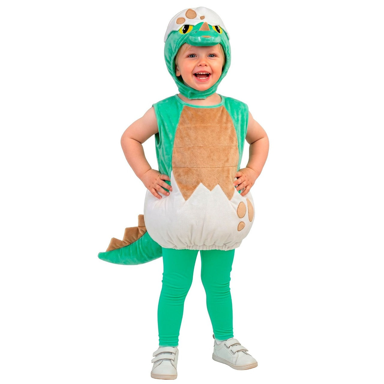 Costume da Dinosauro Verde con Guscio per neonato