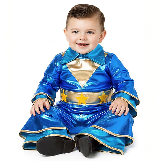 Costume Disco Blu Anni 70 per neonato