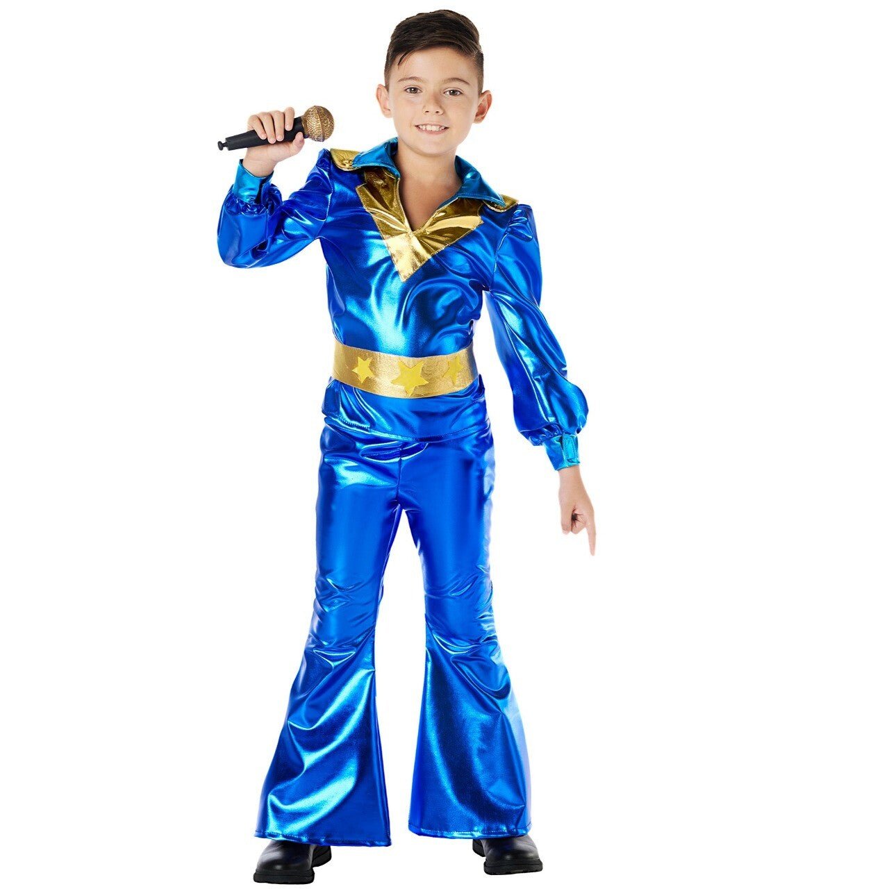 Costume da Disco blu anni '70 per bambino