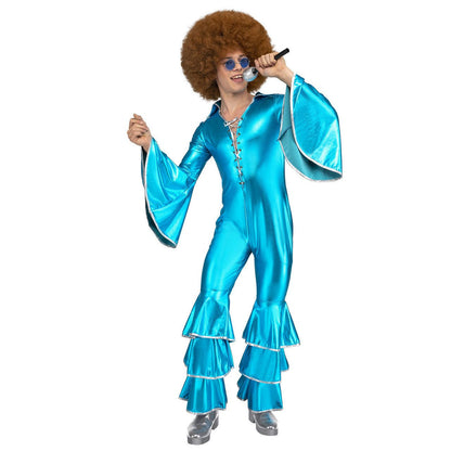 Costume da Disco blu per uomo