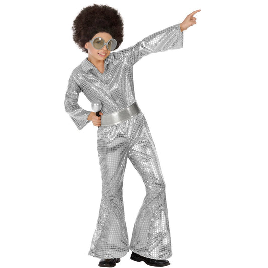 Costume da Discoteca Fashion Argentato per bambino