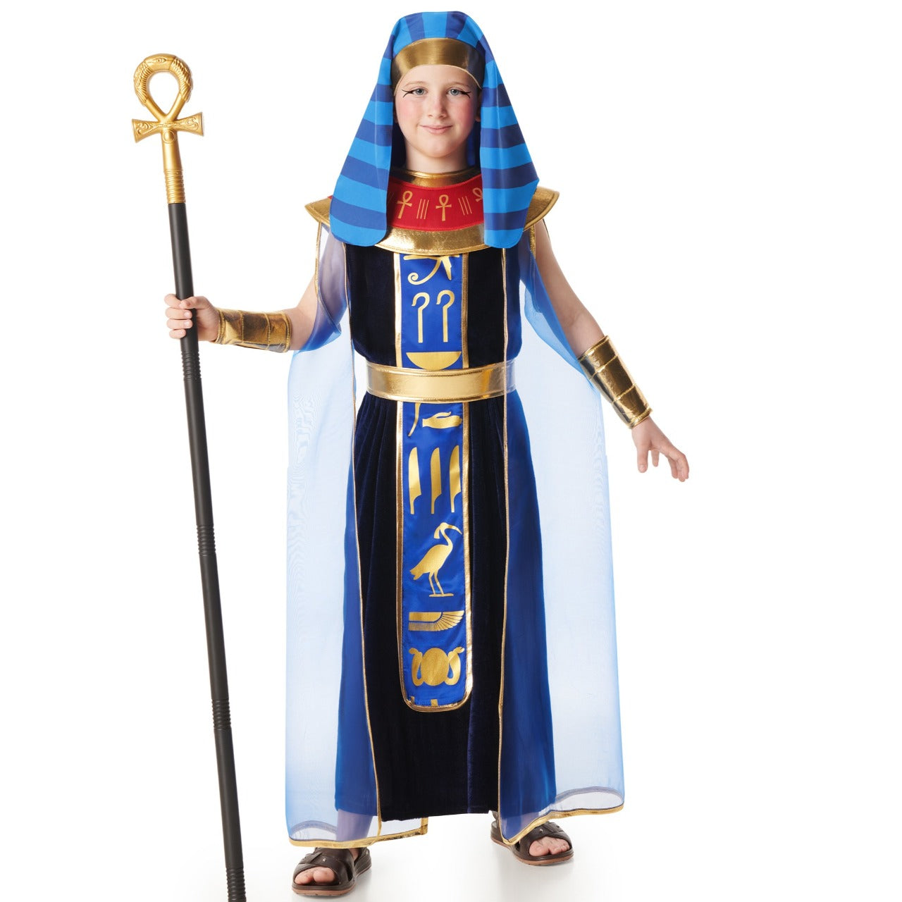 Costume da Faraone Egizio blu per bambino