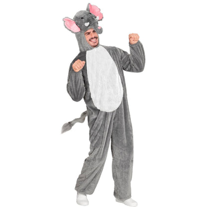 Costume da elefante in peluche per adulto