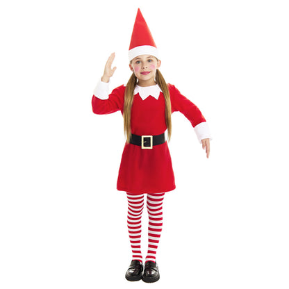 Costume da Elfa di Natale Rosso per bambina
