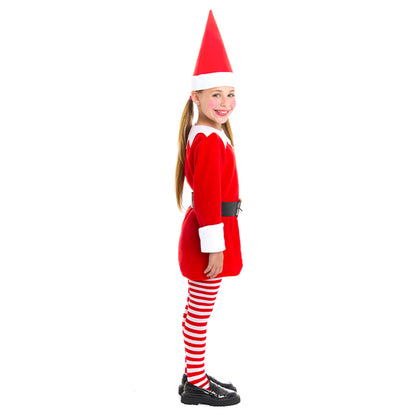 Costume da Elfa di Natale Rosso per bambina