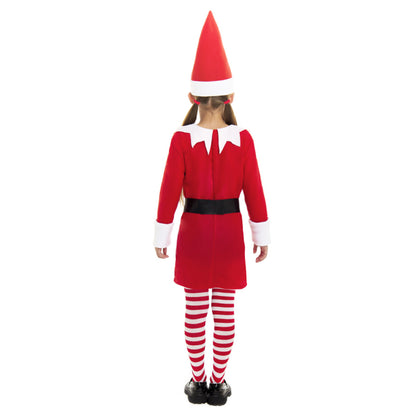Costume da Elfa di Natale Rosso per bambina