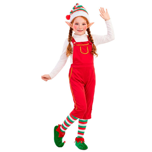 Costume Elfa Pettorina Rosso per bambina
