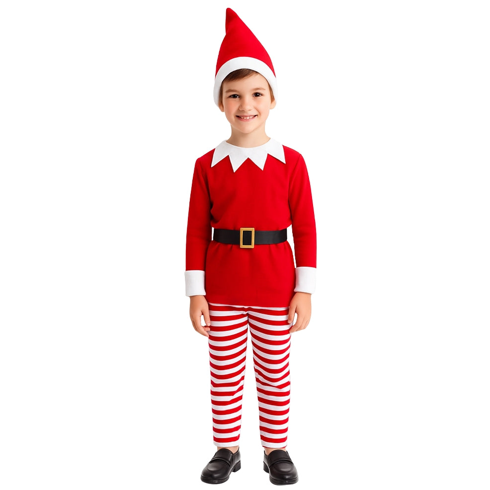 Costume da Elfo di Natale a righe per bambino
