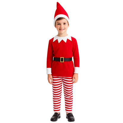 Costume da Elfo di Natale a righe per bambino