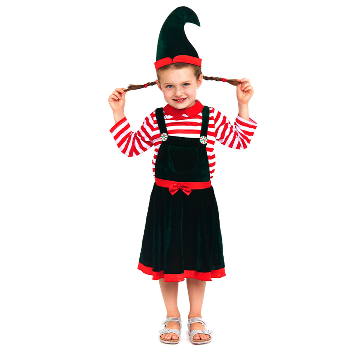 Costume da Elfo a righe per bambina