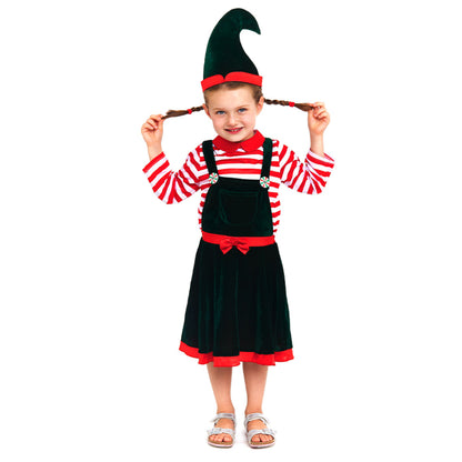 Costume da Elfo a righe per bambina