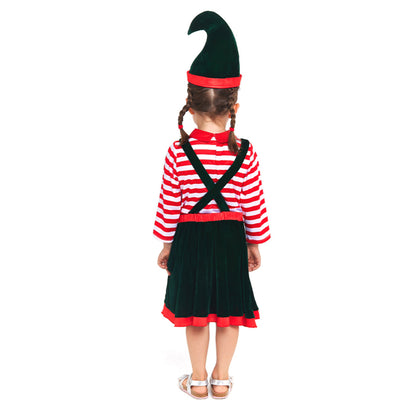 Costume da Elfo a righe per bambina
