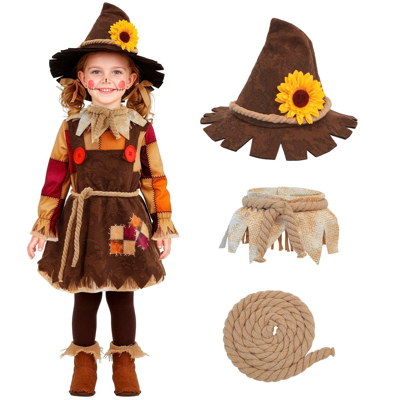 Costume da Spaventapasseri a Quadri per bebè