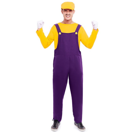 Costume da Idraulico Wario Cattivo per adulto