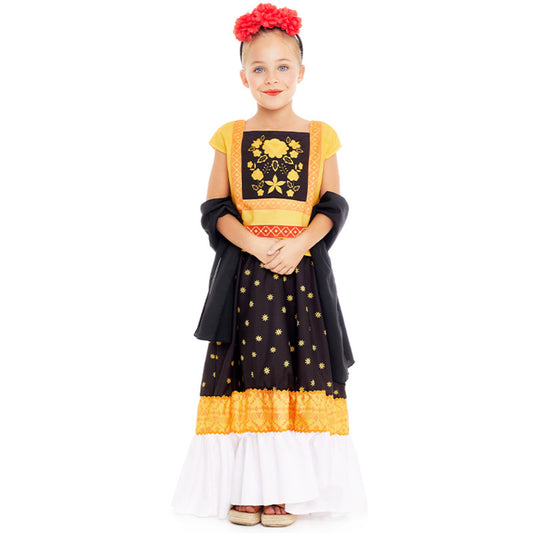 Costume da Frida Kahlo Flores per bambina