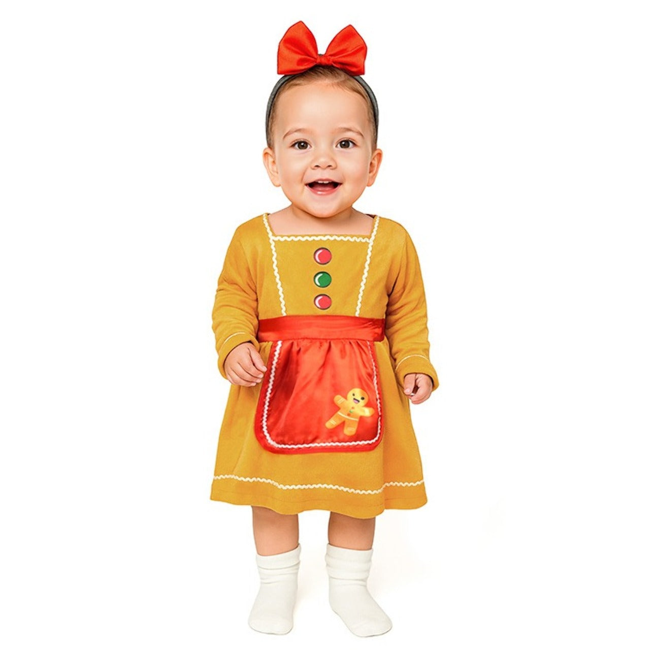 Costume da Biscotto allo Zenzero con Fiocco per Bambino