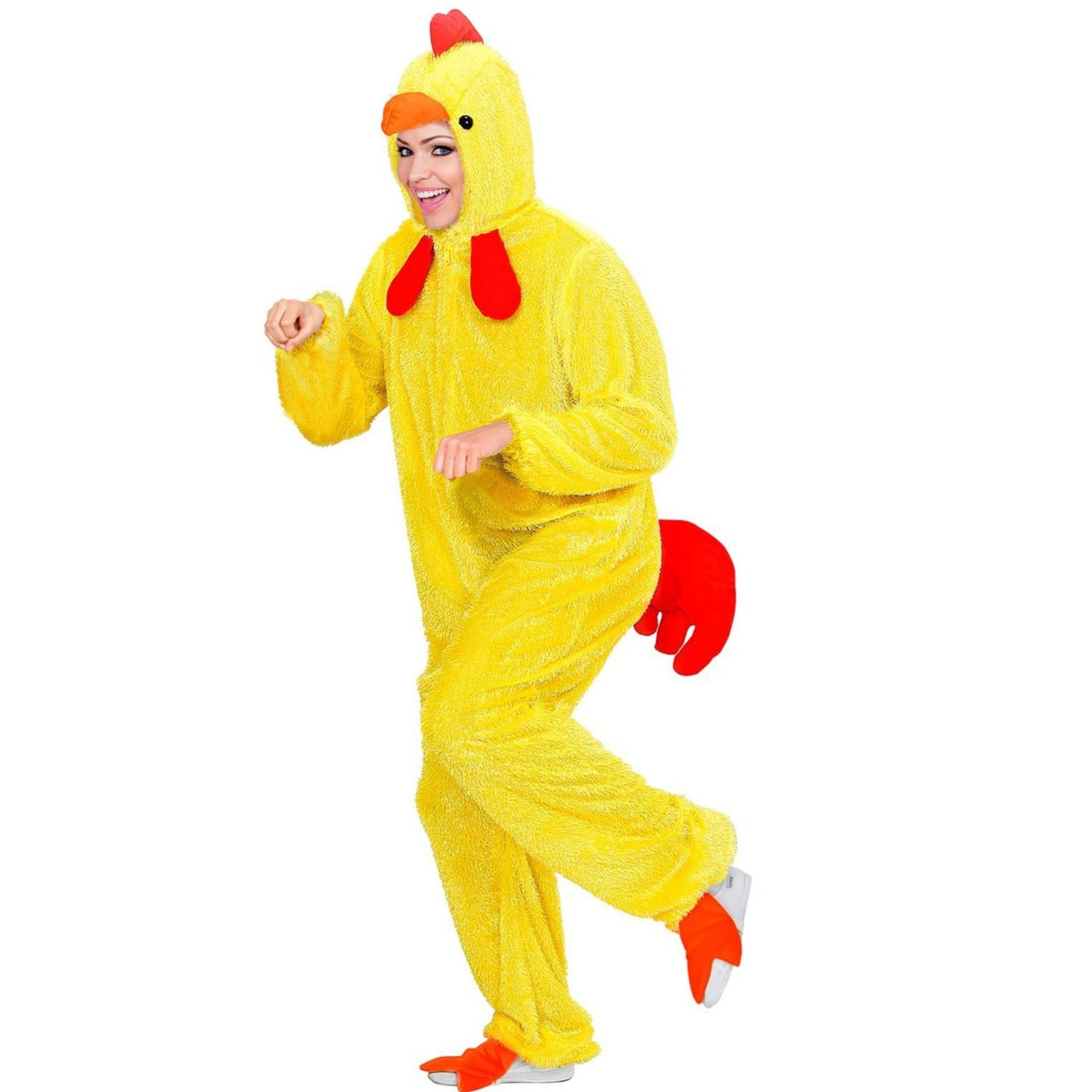 Costume da gallina in peluche per adulto