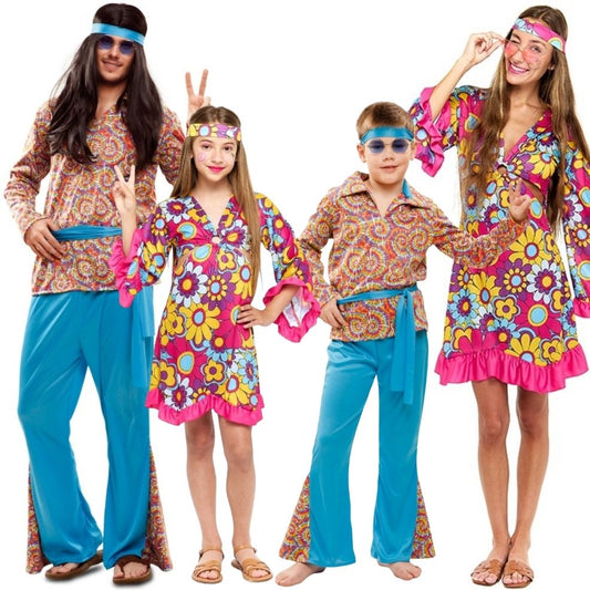 Costumi di gruppo da Hippies Hipster