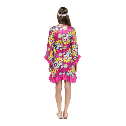 Costume da Hippie Fucsia per donna