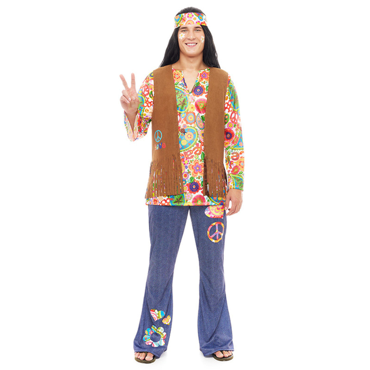 Costume da hippie della pace per uomo